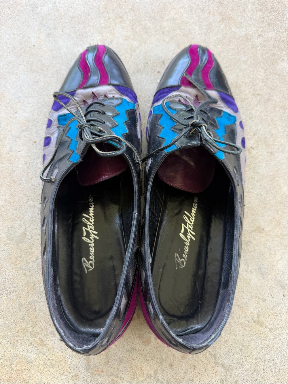 Beverly Feldman Vintage Leather Colorful Patchwork Oxford Shoes Women’s 9.5 - Picture 6 of 15